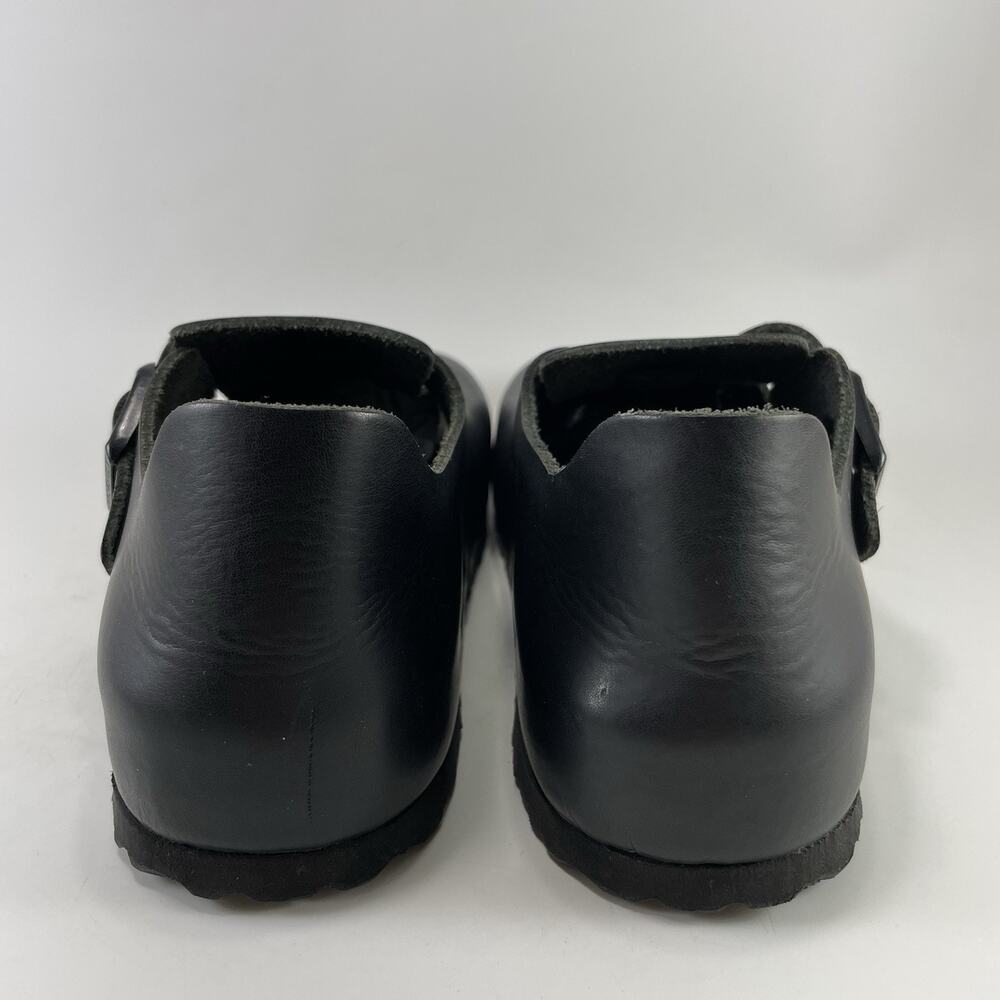 Birkenstock London Womens Size 39, 8-8.5 Black Smooth Leather Clogs Soft FB - Picture 4 of 11